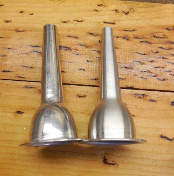 Hobart Style #12 Aluminum Stuffing Horns 3/4" & 1/2" Sold in Pairs
